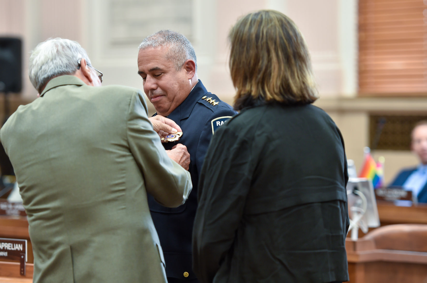 Assistant Chief badge pinning